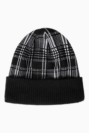 Checker Plaid - Black Banded Beanie 