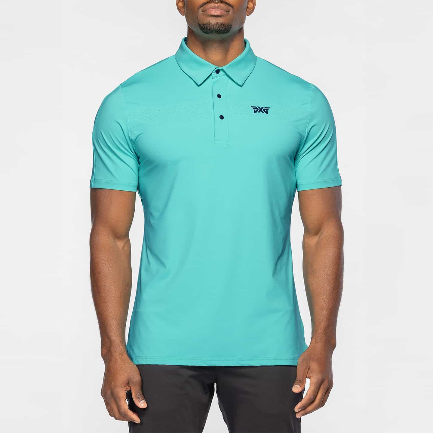 Men's Athletic Fit Perforated Panel Polo 