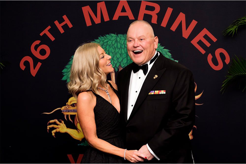 Renee Parsons and Bob Parsons at Marines Ball