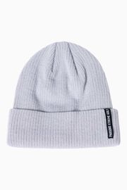 Logo Tag Rib Knit Beanie 