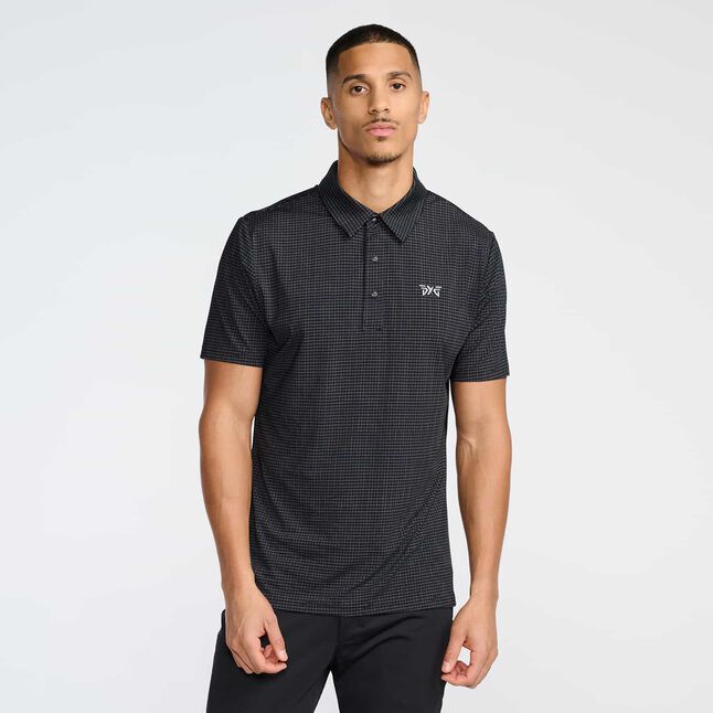 ATHLETIC FIT CRISSCROSS PRINT POLO