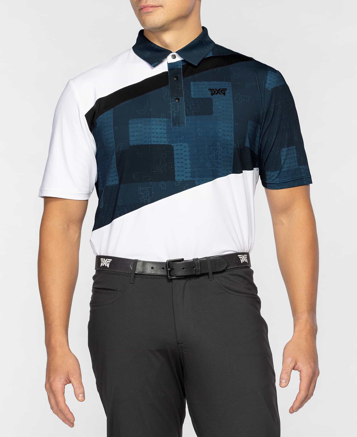 Men's Comfort Fit Grid Digital Camo Polo 