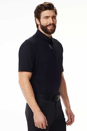 Comfort Fit Racer Polo Black