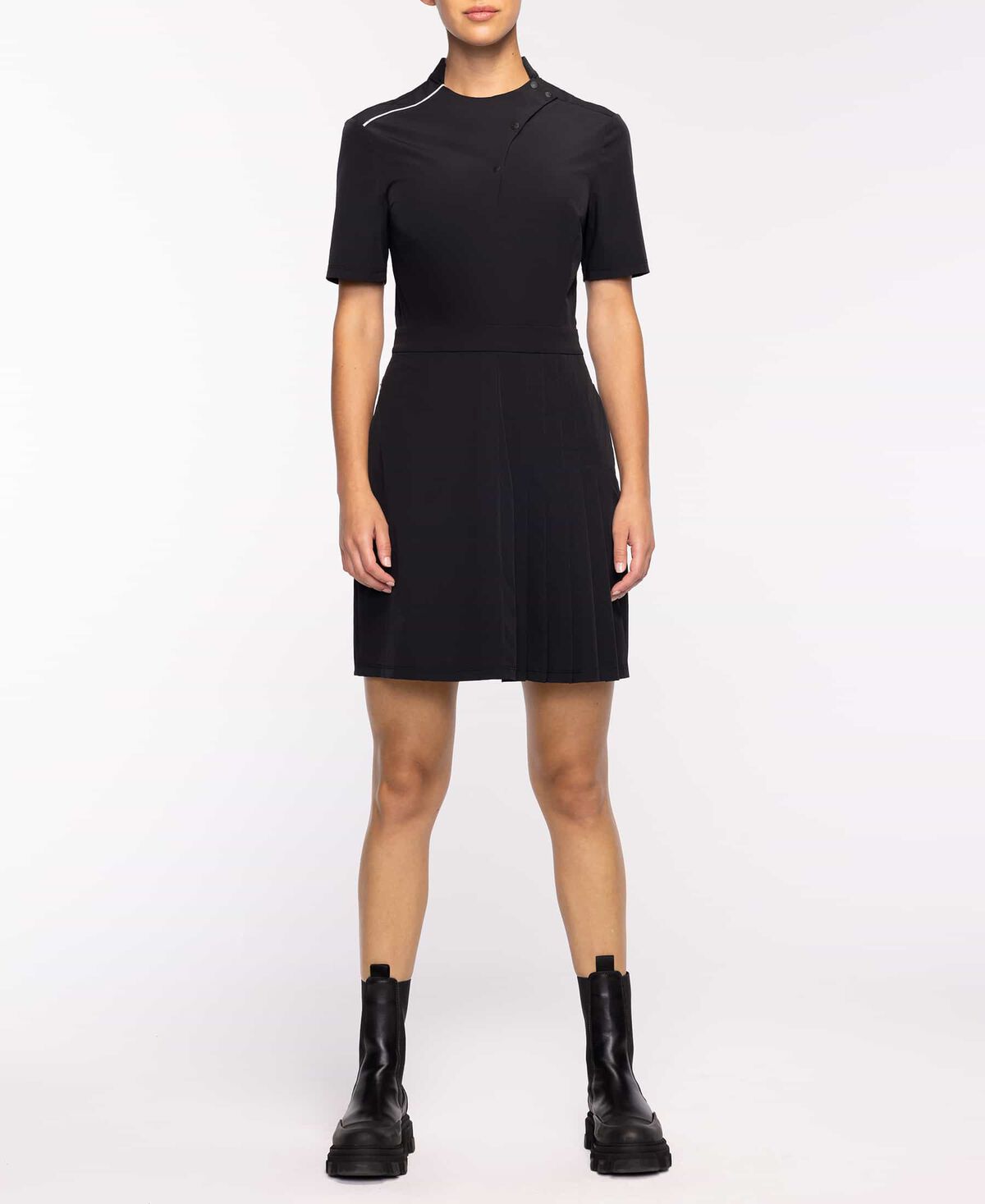 Darkness Pleated Polo Dress 