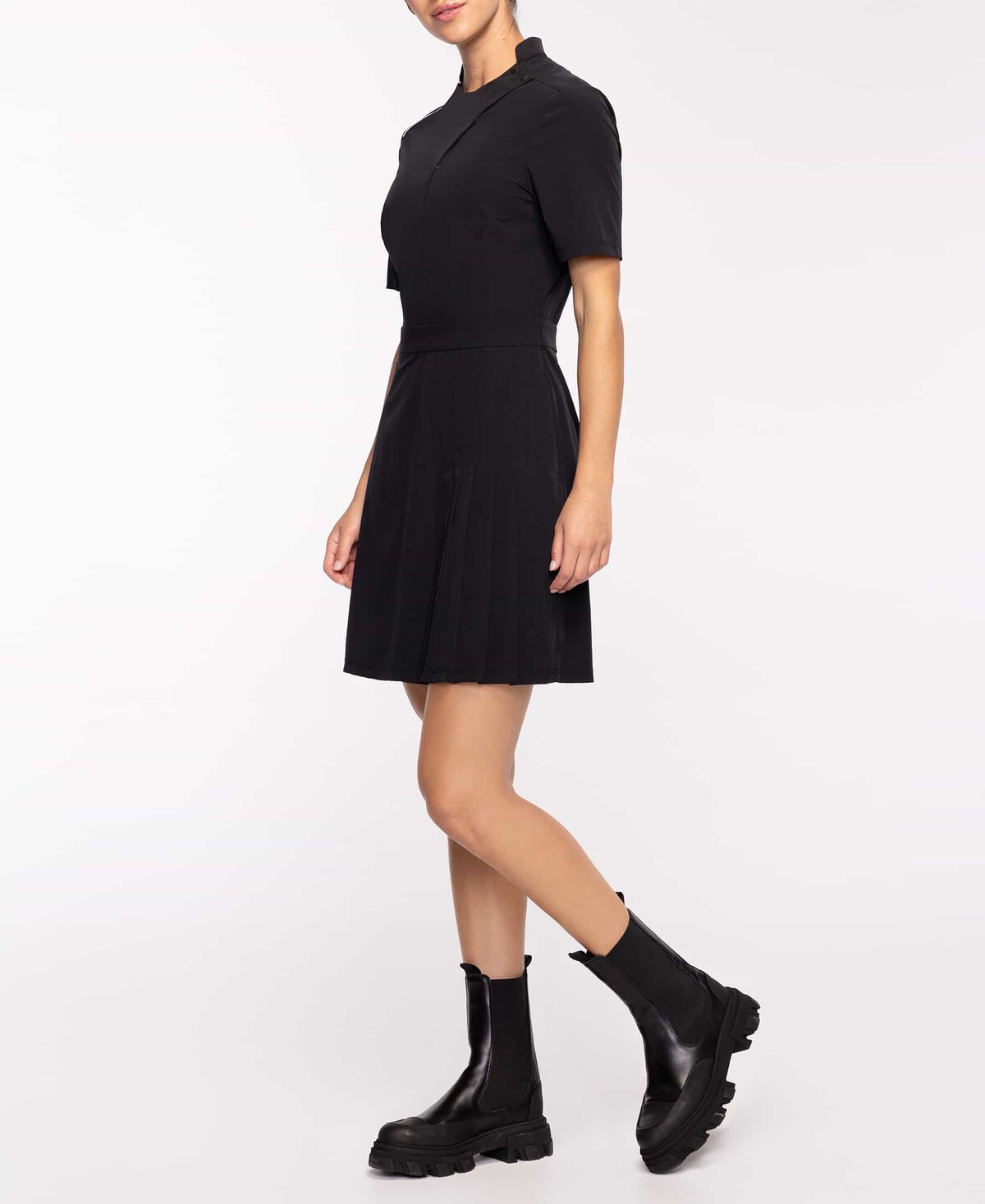 Darkness Pleated Polo Dress 