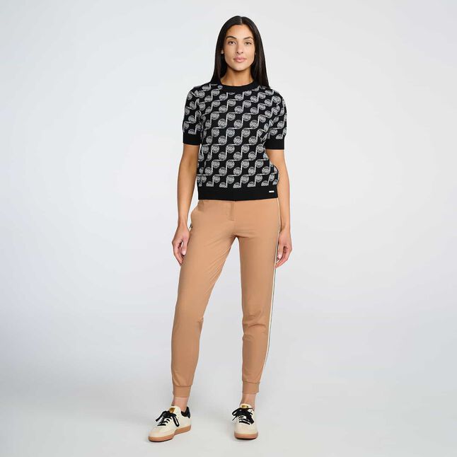 GOLF BALL MOTIF KNITTED TOP